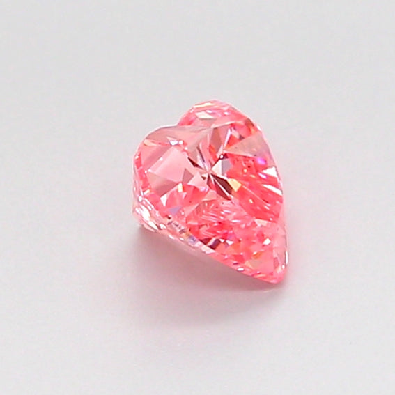 heart 0.46 carat fancy vivid pink si1  ex vg slight