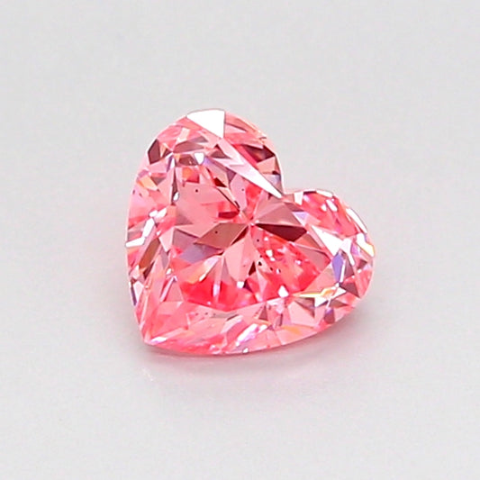 HEART 0.46 CARAT FANCY VIVID PINK SI1  EX VG SLIGHT