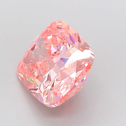 CUSHION 3 CARAT FANCY VIVID PINK VS1  EX EX STRONG