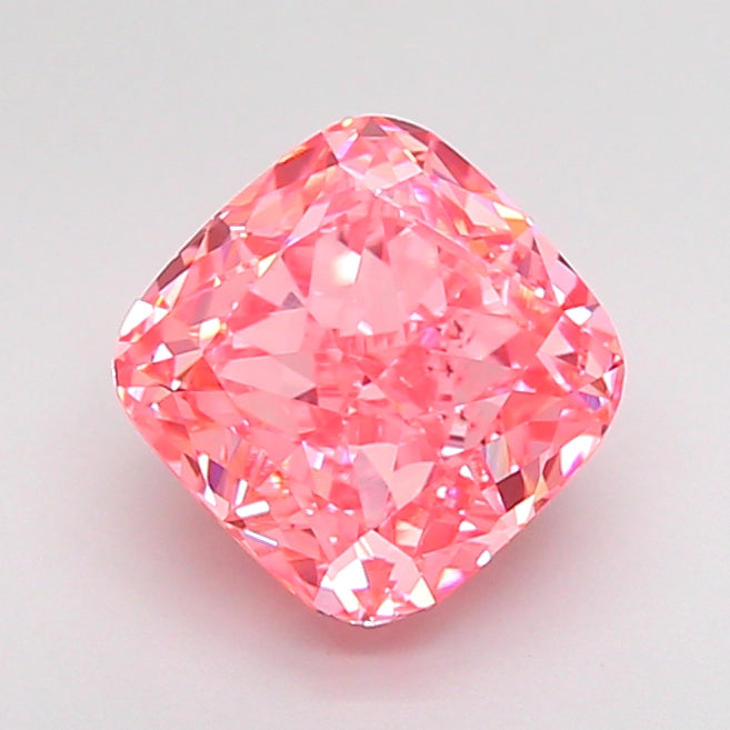 cushion 2.07 carat fancy vivid pink vs1  vg vg strong
