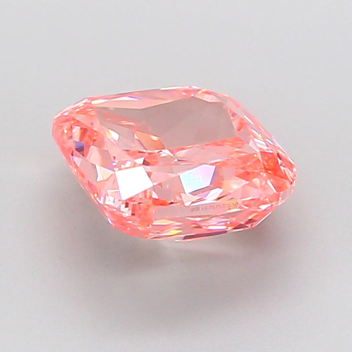 cushion 2.24 carat fancy vivid orangy pink vvs2  vg vg slight
