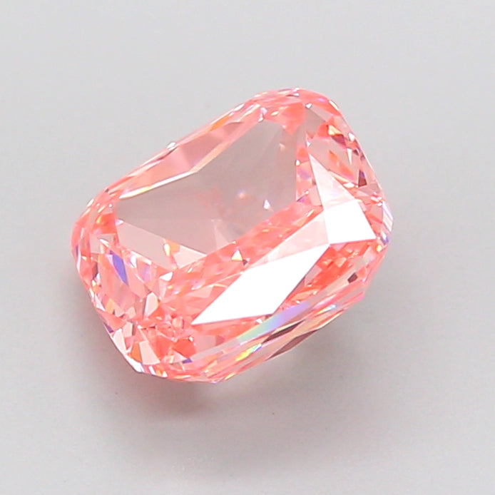 cushion 2.24 carat fancy vivid orangy pink vvs2  vg vg slight