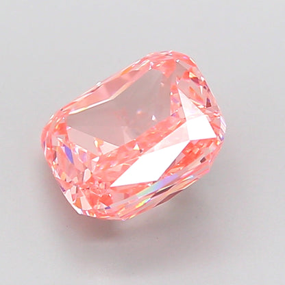 CUSHION 2.24 CARAT FANCY VIVID ORANGY PINK VVS2  VG VG SLIGHT