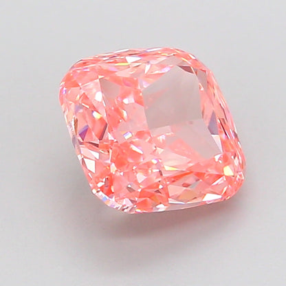 CUSHION 2.24 CARAT FANCY VIVID ORANGY PINK VVS2  VG VG SLIGHT