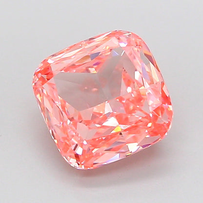 CUSHION 2.24 CARAT FANCY VIVID ORANGY PINK VVS2  VG VG SLIGHT