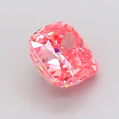 CUSHION 1.58 CARAT FANCY VIVID PINK VS1  VG VG STRONG