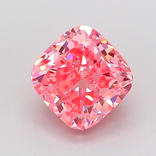 CUSHION 1.58 CARAT FANCY VIVID PINK VS1  VG VG STRONG