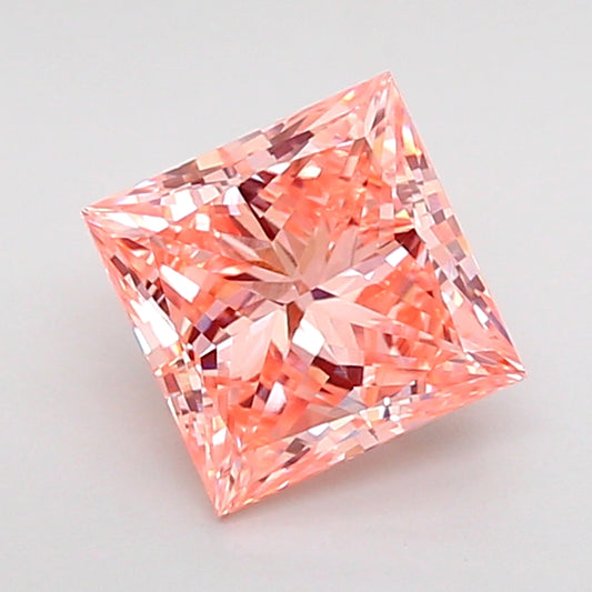 PRINCESS 1.59 CARAT FANCY INTENSE ORANGY PINK VS1  VG Good SLIGHT