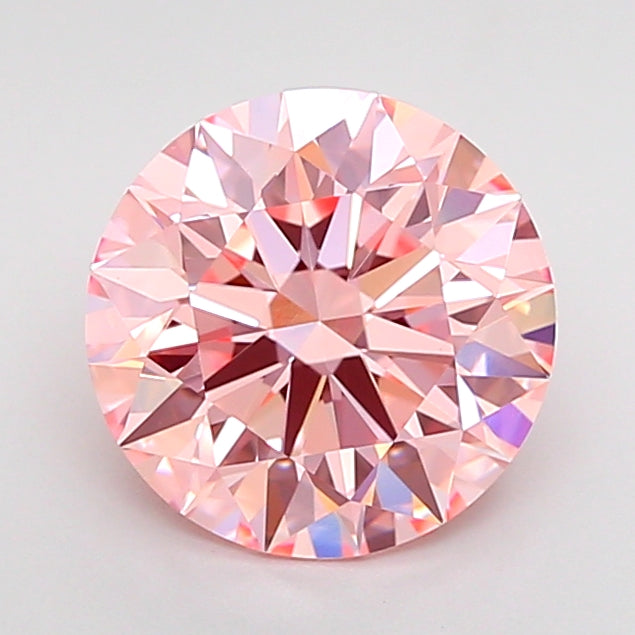 round 2.25 carat fancy vivid pink vvs2 id ex ex slight