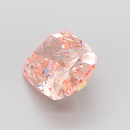 CUSHION 2.02 CARAT FANCY INTENSE PINKISH ORANGE VS1  EX EX SLIGHT
