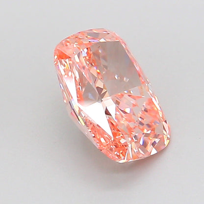 CUSHION 2.02 CARAT FANCY INTENSE PINKISH ORANGE VS1  EX EX SLIGHT