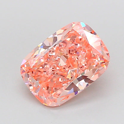 CUSHION 2.02 CARAT FANCY INTENSE PINKISH ORANGE VS1  EX EX SLIGHT