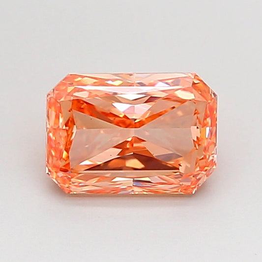 RADIANT CUT 1 CARAT FANCY INTENSE BROWNISH ORANGE Color VS2 CLARITY  EX POLISH VG SYMMETRY SLIGHT FLUORESCENCE