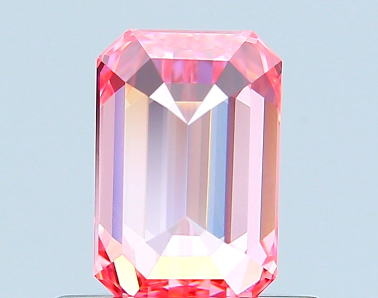 emerald 0.64 carat fancy vivid pink vvs1  vg ex slight