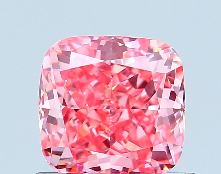 cushion 0.77 carat fancy vivid pink vvs2  ex ex slight
