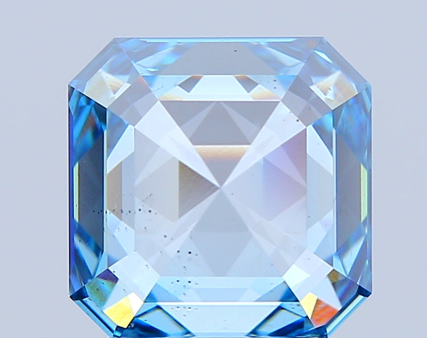 asscher 3.03 carat fancy intense blue vs2  ex ex none