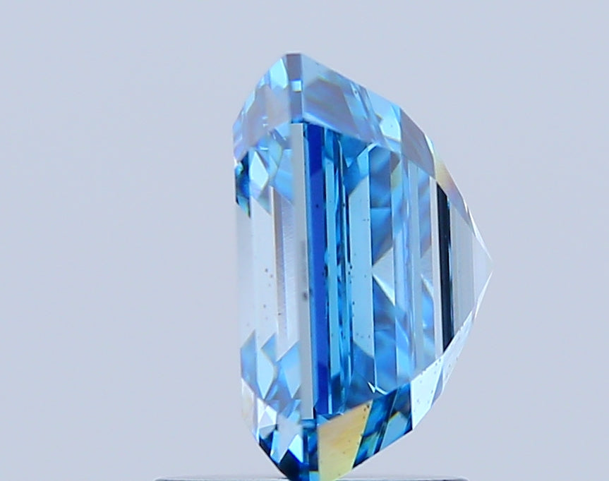asscher 3.03 carat fancy intense blue vs2  ex ex none