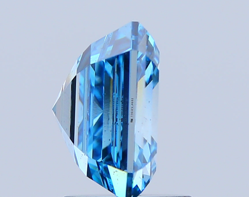 asscher 3.03 carat fancy intense blue vs2  ex ex none