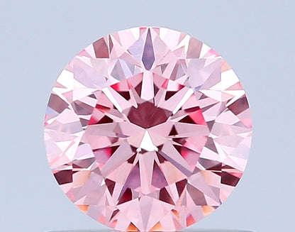 ROUND 0.69 CARAT FANCY INTENSE PINK VS1 ID EX EX SLIGHT