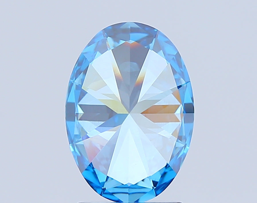oval 2.03 carat fancy vivid blue si1  ex ex none
