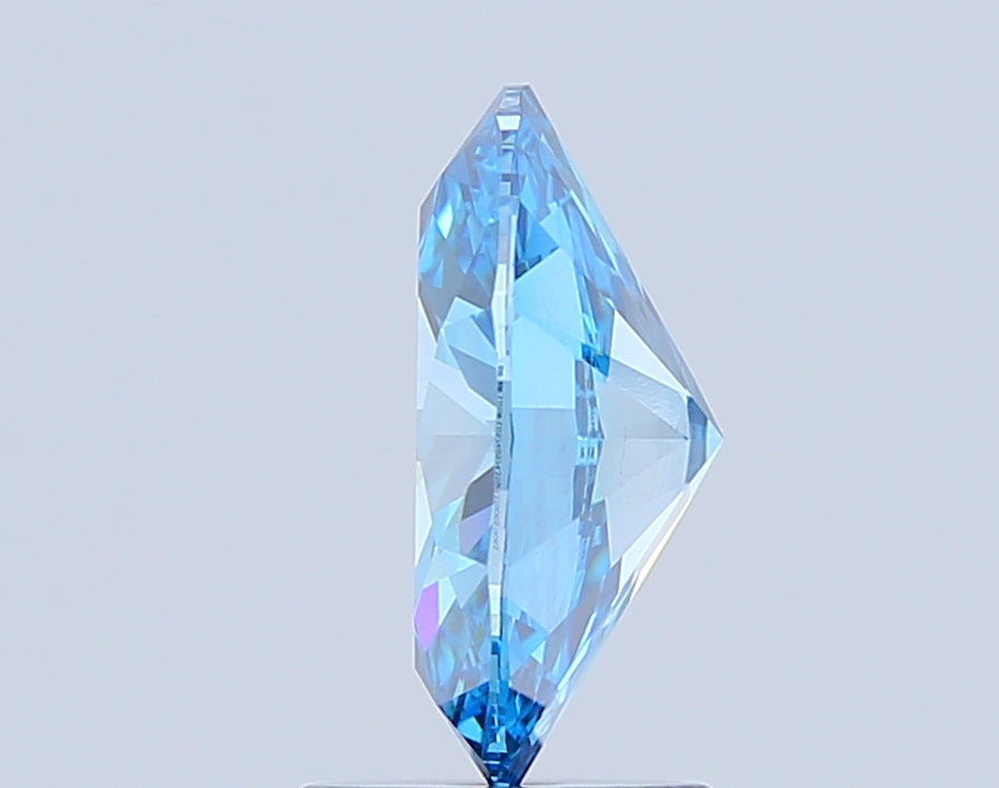 oval 2.03 carat fancy vivid blue si1  ex ex none