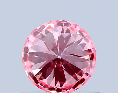 ROUND 0.51 CARAT FANCY VIVID PINK VS1 EX EX EX SLIGHT