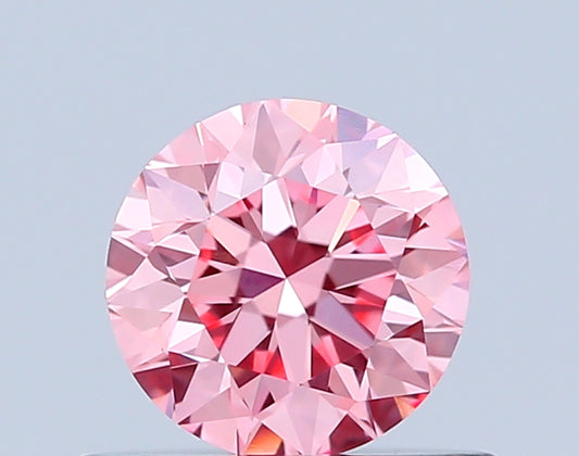 ROUND 0.51 CARAT FANCY VIVID PINK VS1 EX EX EX SLIGHT