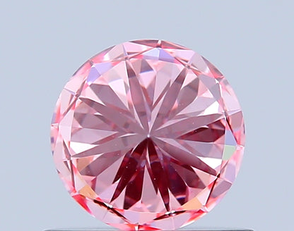ROUND 0.57 CARAT FANCY VIVID PINK VS1 ID EX EX SLIGHT