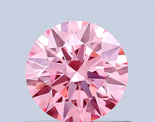 ROUND 0.57 CARAT FANCY VIVID PINK VS1 ID EX EX SLIGHT