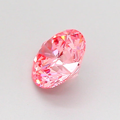 ROUND 0.59 CARAT FANCY VIVID PINK VVS1 EX EX EX SLIGHT