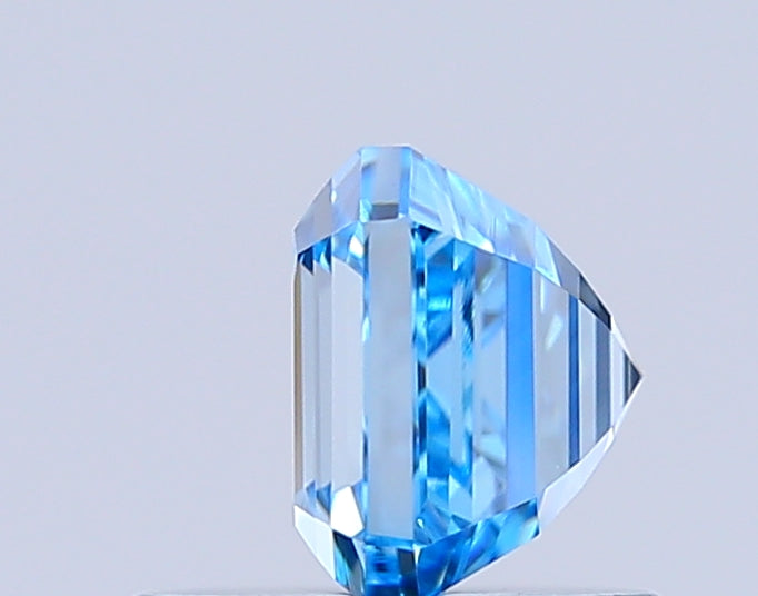 asscher 0.99 carat fancy vivid blue vvs2  vg vg none