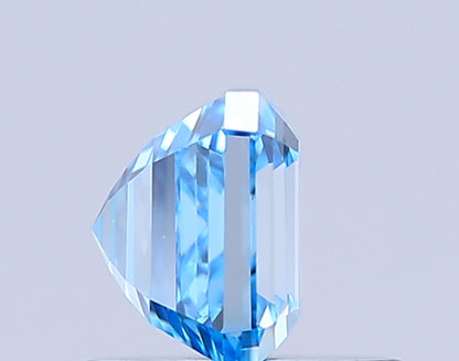 ASSCHER 0.99 CARAT FANCY VIVID BLUE VVS2  VG VG NONE