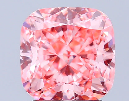 CUSHION 3.01 CARAT FANCY VIVID PINK VVS2  VG EX STRONG