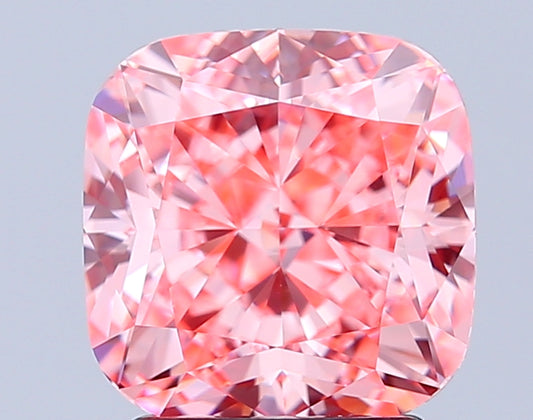 CUSHION 3.01 CARAT FANCY VIVID PINK VVS2  VG EX STRONG