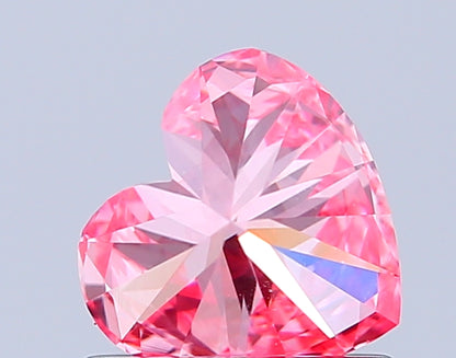 HEART 0.83 CARAT FANCY VIVID PINK VS1  VG VG STRONG