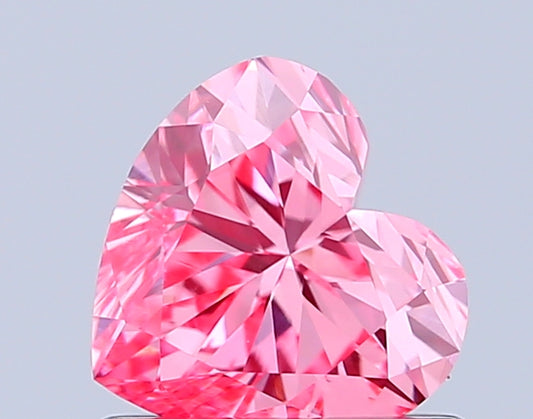 HEART 0.83 CARAT FANCY VIVID PINK VS1  VG VG STRONG