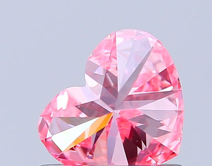 HEART 0.75 CARAT FANCY VIVID PINK VVS2  VG VG STRONG