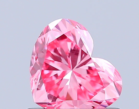 HEART 0.73 CARAT FANCY VIVID PINK VS1  VG VG STRONG