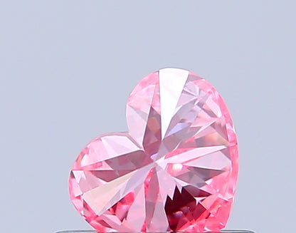 HEART 0.49 CARAT FANCY VIVID PINK VVS2  VG VG STRONG