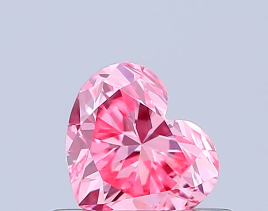 HEART 0.49 CARAT FANCY VIVID PINK VVS2  VG VG STRONG