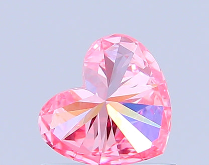 HEART 0.63 CARAT FANCY VIVID PINK VVS2  VG VG SLIGHT