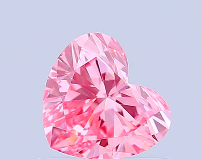 HEART 0.63 CARAT FANCY VIVID PINK VVS2  VG VG SLIGHT