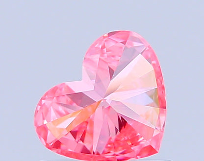 HEART 0.73 CARAT FANCY VIVID PINK VS1  EX VG STRONG