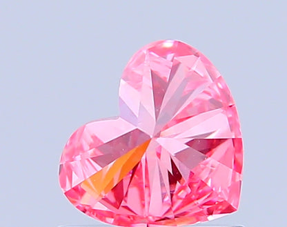 HEART 0.76 CARAT FANCY VIVID PINK VVS2  VG EX STRONG