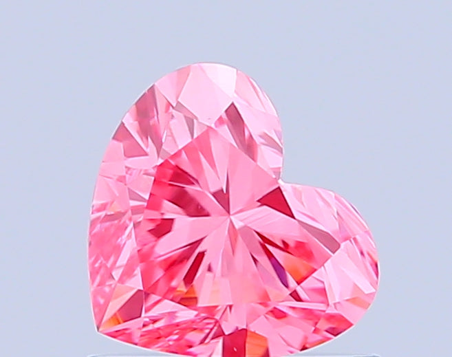 heart 0.76 carat fancy vivid pink vvs2  vg ex strong