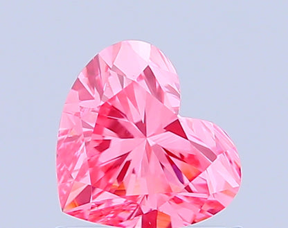 HEART 0.76 CARAT FANCY VIVID PINK VVS2  VG EX STRONG