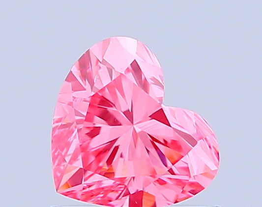 HEART 0.76 CARAT FANCY VIVID PINK VVS2  VG EX STRONG