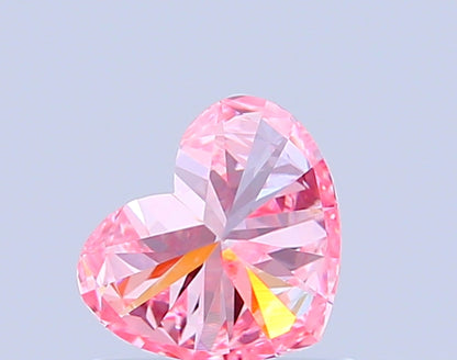 HEART 0.78 CARAT FANCY INTENSE PINK VVS2  VG VG SLIGHT