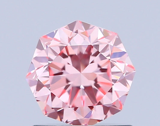 OCTAGONAL 1.01 CARAT FANCY VIVID PINK VS2  EX EX SLIGHT