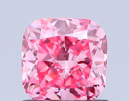 CUSHION 1.03 CARAT FANCY VIVID PINK VS1  VG EX STRONG